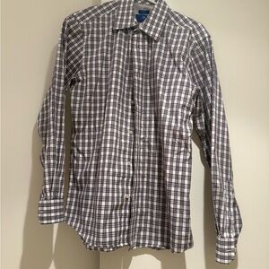 Egara Navy and White Plaid Button Down Shirt